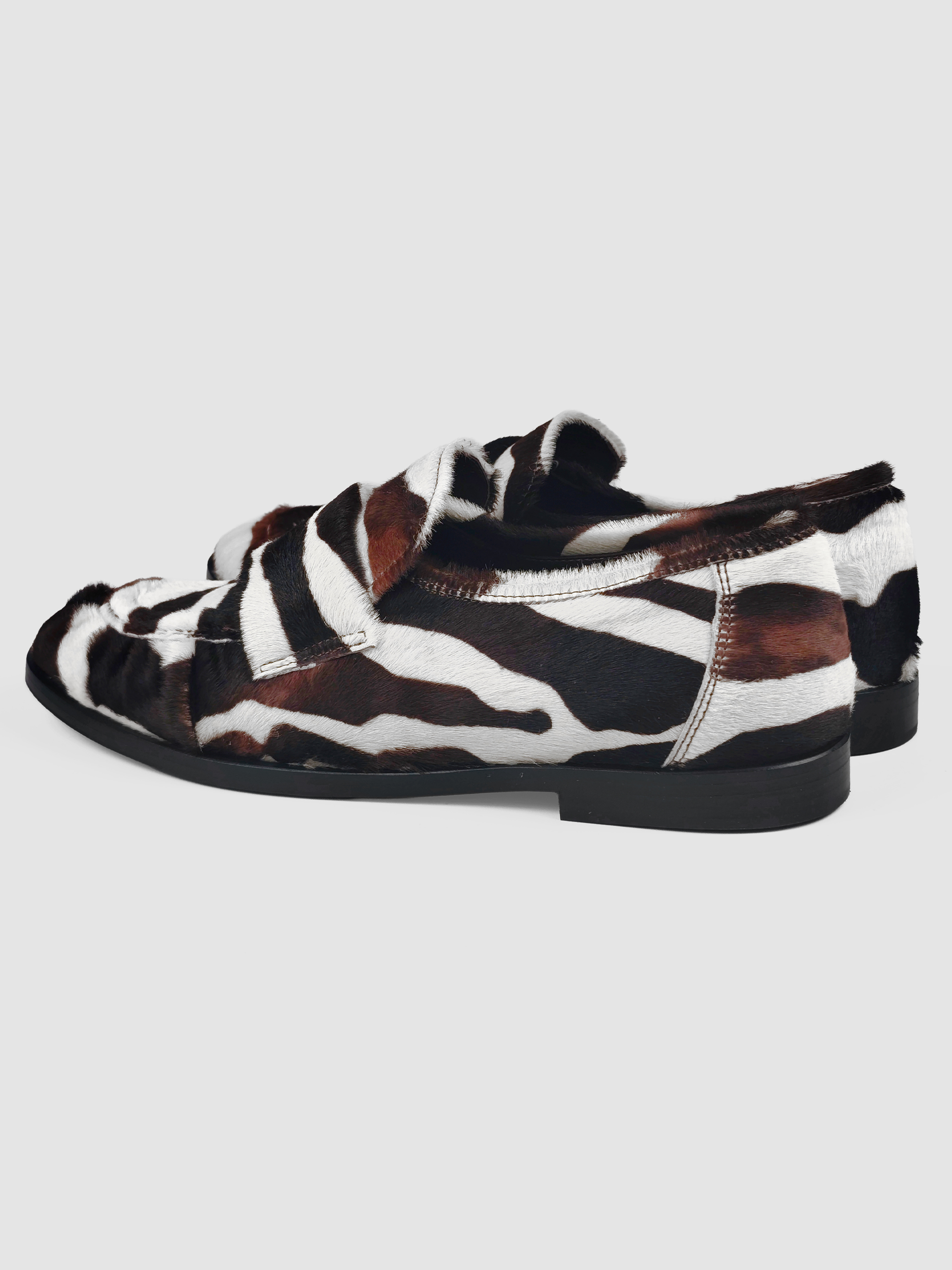Mocassino cavallino zebra bianco - immagine 3